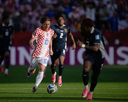 June 23, 2026, Toronto, Ontario, Canada: Ante Budimir ( 10) of Croatia moves the ball forward during the 2026 FIFA World Cup, WM, Weltmeisterschaft, Fussball game between Panama and Croatia at Toronto Stadium. Croatia won the match 1-0. Sports News - June 23, 2026  - ZUMAv136 20260623_zsp_v136_025 Copyright: xJeffxVoganx