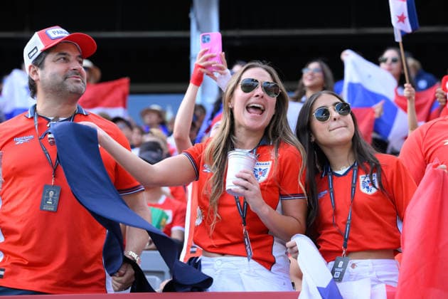 June 23, 2026, Toronto, Ontario, Canada: Fans of Team Panama sing before the 2026 FIFA World Cup, WM, Weltmeisterschaft, Fussball game between Panama and Croatia at Toronto Stadium. Croatia won the match 1-0. Sports News - June 23, 2026  - ZUMAv136 20260623_zsp_v136_031 Copyright: xJeffxVoganx