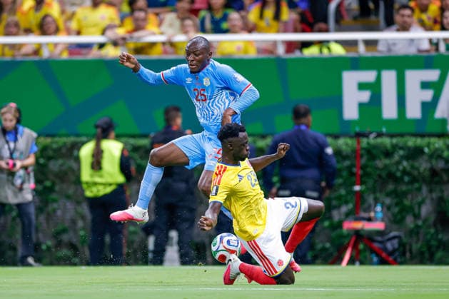 FIFA World Cup, WM, Weltmeisterschaft, Fussball 2026 COLOMBIA VS RD CONGO FIFA WORLD CUP 2026 COLOMBIA VS RD CONGO COLOMBIA VS RD CONGO 23062026 GUADALAJARA, JALISCO. Action photo of Edo Kayembe (No. 25) of Congo and Davinson Sanchez (No. 23) of Colombia, during Group K game of the FIFA World Cup 2026, held at the Estadio Guadalajara at Guadalajara, Jalisco. Foto de accion de Edo Kayembe (No. 25) de Congo y Davinson Sanchez (No. 23) de Colombia, durante juego del Grupo K de la Copa del Mundo 2026 de la FIFA, celebrado en el Estadio Guadalajara en Guadalajara, Jalisco. PHOTO BY IMAGENSHOP AGENCIA FOTOGRAFICA GUADALAJARA JALISCO MEXICO *** 2026 FIFA World Cup Copyright: xYOALIxMARTINEZx