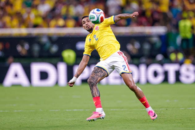 FIFA World Cup, WM, Weltmeisterschaft, Fussball 2026 COLOMBIA VS RD CONGO FIFA WORLD CUP 2026 COLOMBIA VS RD CONGO COLOMBIA VS RD CONGO 23062026 GUADALAJARA, JALISCO. Action photo of Daniel Munoz (No. 2) of Colombia, during Group K game of the FIFA World Cup 2026, held at the Estadio Guadalajara at Guadalajara, Jalisco. Foto de accion de Daniel Munoz (No. 2) de Colombia, durante juego del Grupo K de la Copa del Mundo 2026 de la FIFA, celebrado en el Estadio Guadalajara en Guadalajara, Jalisco. PHOTO BY IMAGENSHOP AGENCIA FOTOGRAFICA GUADALAJARA JALISCO MEXICO *** 2026 FIFA World Cup Copyright: xYOALIxMARTINEZx