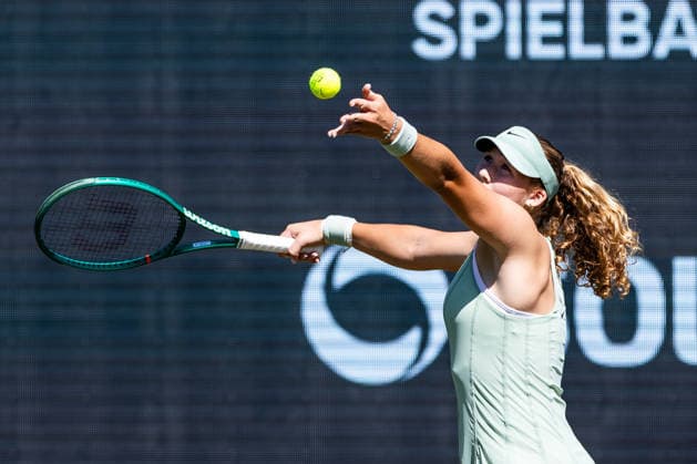 BAD HOMBURG, GERMANY - JUNE 24: Mirra Andreeva during the Bad Homburg Open powered by Solarwatt Singles match between Ekaterina Alexandrova vs Mirra Andreeva at Kurpark Bad Homburg on June 24, 2026 in Bad Homburg, Germany. Hessen Germany Copyright: xSteffiexWunderlx
