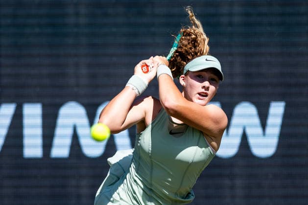 BAD HOMBURG, GERMANY - JUNE 24: Mirra Andreeva during the Bad Homburg Open powered by Solarwatt Singles match between Ekaterina Alexandrova vs Mirra Andreeva at Kurpark Bad Homburg on June 24, 2026 in Bad Homburg, Germany. Hessen Germany Copyright: xSteffiexWunderlx
