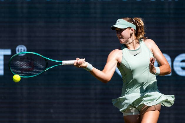 BAD HOMBURG, GERMANY - JUNE 24: Mirra Andreeva during the Bad Homburg Open powered by Solarwatt Singles match between Ekaterina Alexandrova vs Mirra Andreeva at Kurpark Bad Homburg on June 24, 2026 in Bad Homburg, Germany. Hessen Germany Copyright: xSteffiexWunderlx