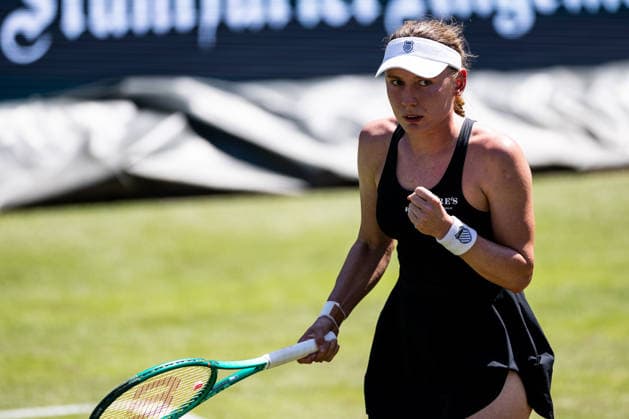 BAD HOMBURG, GERMANY - JUNE 24: Ekaterina Alexandrova cheers during the Bad Homburg Open powered by Solarwatt Singles match between Ekaterina Alexandrova vs Mirra Andreeva at Kurpark Bad Homburg on June 24, 2026 in Bad Homburg, Germany. Hessen Germany Copyright: xSteffiexWunderlx