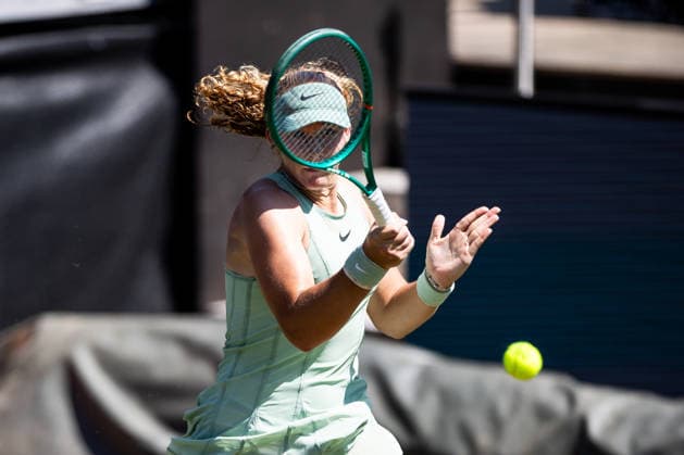 BAD HOMBURG, GERMANY - JUNE 24: Mirra Andreeva during the Bad Homburg Open powered by Solarwatt Singles match between Ekaterina Alexandrova vs Mirra Andreeva at Kurpark Bad Homburg on June 24, 2026 in Bad Homburg, Germany. Hessen Germany Copyright: xSteffiexWunderlx