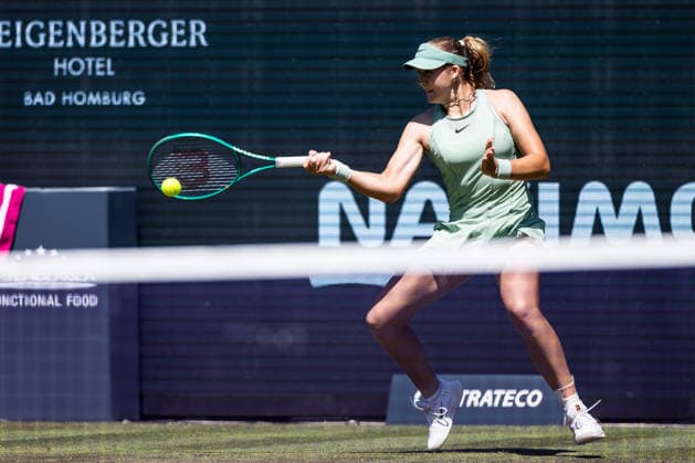 BAD HOMBURG, GERMANY - JUNE 24: Mirra Andreeva during the Bad Homburg Open powered by Solarwatt Singles match between Ekaterina Alexandrova vs Mirra Andreeva at Kurpark Bad Homburg on June 24, 2026 in Bad Homburg, Germany. Hessen Germany Copyright: xSteffiexWunderlx