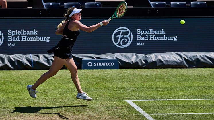 June 24, 2026, Bad Homburg, Hessen, Germany: Ekaterina Alexandrova returns with forehand to Mirra Andreeva during the BAD HOMBURG OPEN powered by SOLARWATTT- WTA500 - Womens Tennis, 24.6.2026 in Bad Homburg (Tennis-Club Bad Homburg), Germany - Photo: Tennis 2026: Bad Hombug Open - WTA500: ALEXANDROVA 6:3 6:4 ANDREEVA  - ZUMAs343 20260624_zsp_s343_009 Copyright: xMathiasxSchulzx