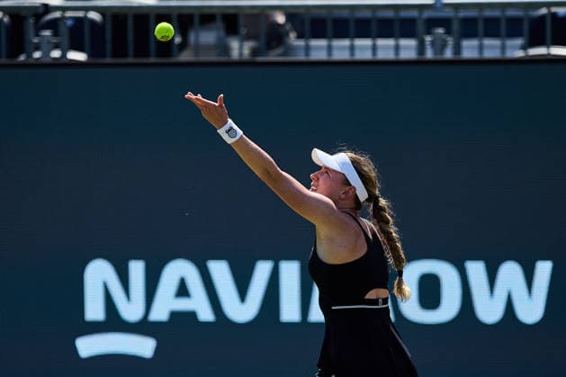 June 24, 2026, Bad Homburg, Hessen, Germany: Ekaterina Alexandrova serves to Mirra Andreeva during the BAD HOMBURG OPEN powered by SOLARWATTT- WTA500 - Womens Tennis, 24.6.2026 in Bad Homburg (Tennis-Club Bad Homburg), Germany - Photo: Tennis 2026: Bad Hombug Open - WTA500: ALEXANDROVA 6:3 6:4 ANDREEVA  - ZUMAs343 20260624_zsp_s343_011 Copyright: xMathiasxSchulzx