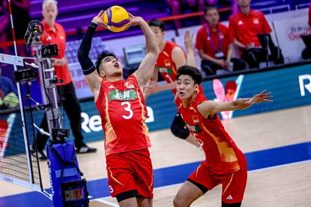 GLIWICE 24.06.2026 MECZ SIATKARSKA LIGA NARODOW 2026 PILKA SIATKOWA --- FIVB VOLLEYBALL NATIONS LEAGUE MATCH: CHINY - TURCJA --- CHINA - TURKIYE N Z HEBIN WANG HANLIN HU FOT.PAWEL PIOTROWSKI 400MM.PL NEWSPIX.PL --- newspix.pl POLAND OUT! 