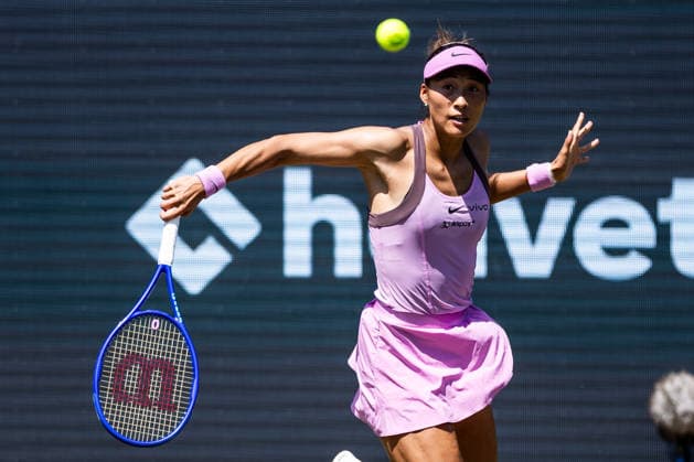 BAD HOMBURG, GERMANY - JUNE 24: Qinwen Zheng (CHN) during the Bad Homburg Open powered by Solarwatt Singles match between Qinwen Zheng (CHN) vs Clara Tauson (DEN) at Kurpark Bad Homburg on June 24, 2026 in Bad Homburg, Germany. Hessen Germany Copyright: xSteffiexWunderlx