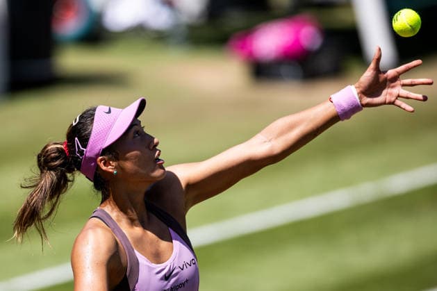BAD HOMBURG, GERMANY - JUNE 24: Qinwen Zheng (CHN) during the Bad Homburg Open powered by Solarwatt Singles match between Qinwen Zheng (CHN) vs Clara Tauson (DEN) at Kurpark Bad Homburg on June 24, 2026 in Bad Homburg, Germany. Hessen Germany Copyright: xSteffiexWunderlx