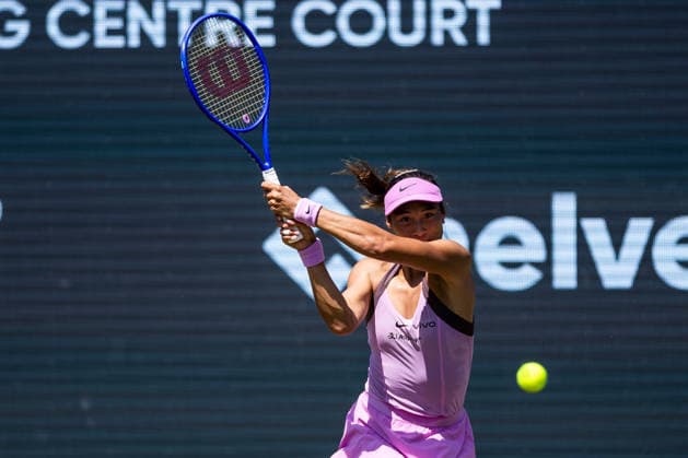 BAD HOMBURG, GERMANY - JUNE 24: Qinwen Zheng (CHN) during the Bad Homburg Open powered by Solarwatt Singles match between Qinwen Zheng (CHN) vs Clara Tauson (DEN) at Kurpark Bad Homburg on June 24, 2026 in Bad Homburg, Germany. Hessen Germany Copyright: xSteffiexWunderlx