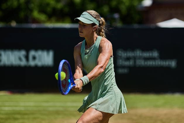 June 24, 2026, Bad Homburg, Hessen, Germany: Anna Kalinskaya returns with backhand to Elena-Gabriela Ruse of Romania during the BAD HOMBURG OPEN powered by SOLARWATTT- WTA500 - Womens Tennis, 24.6.2026 in Bad Homburg (Tennis-Club Bad Homburg), Germany - Photo: Tennis 2026: Bad Hombug Open - WTA500: RUSE 7:5 6:2 KALINSKAYA  - ZUMAs343 20260624_zsp_s343_053 Copyright: xMathiasxSchulzx