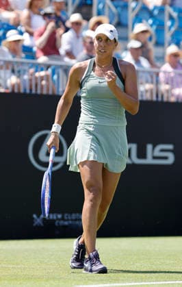 RECORD DATE NOT STATED 24th June 2026; Devonshire Park Lawn Tennis Club, Eastbourne, East Sussex, England; Lexus Eastbourne Open Tennis, Day Four; Madison Keys (USA) celebrates after defeating Jessica Bouzas Maneiro (ESP) HongboxChen