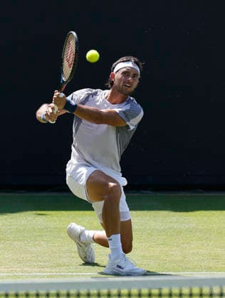 RECORD DATE NOT STATED 24th June 2026; Devonshire Park Lawn Tennis Club, Eastbourne, East Sussex, England; Lexus Eastbourne Open Tennis, Day Four; Thiago Agustin Tirante (ARG) plays a forehand shot against Toby Samuel (GBR) HongboxChen