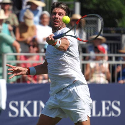 Cameron Norrie during this match against Jannik Sinner at he Giorgio Armani Tennis Classic at the Hurlingham Club, London, UK on 24 June 2026. Copyright: xPhilxHutchinsonx 45160022