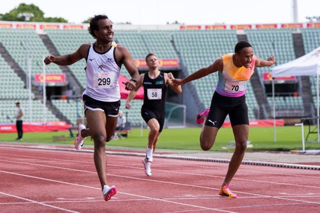 260624 Aiden Floyd Vincent Tjalve of Norway and Casey Ferdinand Felde Lorenskog of Norway compete in men™s 400 meter during the athletics competition Boysen Memorial on June 24, 2026 in Oslo. Photo: Marius Nordnes BILDBYRAN COP 185 MX0001 friidrott athletics friidrett boysen memorial norge bbeng *** June 24, 2026: Aiden Floyd Vincent Tjalve of Norway and Casey Ferdinand Felde Lorenskog of Norway compete in the men’s 400-meter race during the Boysen Memorial track and field meet on June 24, 2026 in Oslo. Photo by Marius Nordnes, BILDBYRAN COP 185 MX0001. track and field athletics friidrett Boysen Memorial Norway bbeng  Copyright: MARIUSxNORDNES BB260624BB794