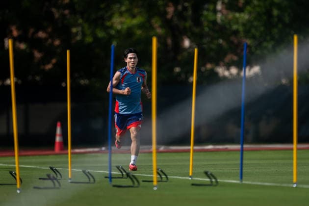 260624 Takumi Minamino of the Japanese national football team at a training session during day 14 of the FIFA World Cup, WM, Weltmeisterschaft, Fussball 2026 on June 24, 2026 in Dallas. Photo: Petter Arvidson BILDBYRAN kod PA PA1252 fotboll football soccer fotball vm fotbolls-vm fotball-vm fotbolls-vm 2026 fifa world cup 2026 träning practice training day 14 bbeng japan *** 260624 Takumi Minamino of the Japanese national soccer team at a training session on Day 14 of the 2026 FIFA World Cup on June 24, 2026 in Dallas. Photo by Petter Arvidson, BILDBYRAN. Code: PA PA1252. soccer, football, soccer World Cup, 2026 FIFA World Cup, training, Day 14, BBENG, Japan  Copyright: PETTERxARVIDSON BB260624PA003