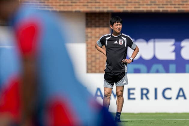 260624 Head coach Hajime Moriyasu of the Japanese national football team at a training session during day 14 of the FIFA World Cup, WM, Weltmeisterschaft, Fussball 2026 on June 24, 2026 in Dallas. Photo: Petter Arvidson BILDBYRAN kod PA PA1252 fotboll football soccer fotball vm fotbolls-vm fotball-vm fotbolls-vm 2026 fifa world cup 2026 träning practice training day 14 bbeng japan *** 260624 Head coach Hajime Moriyasu of the Japanese national soccer team at a training session on day 14 of the 2026 FIFA World Cup on June 24, 2026 in Dallas. Photo by Petter Arvidson, BILDBYRAN. Code: PA PA1252. soccer, football, soccer World Cup, 2026 FIFA World Cup, training, Day 14, BBENG, Japan  Copyright: PETTERxARVIDSON BB260624PA020