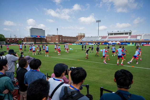 260624 Players of the Japanese national football team at a training session during day 14 of the FIFA World Cup, WM, Weltmeisterschaft, Fussball 2026 on June 24, 2026 in Dallas. Photo: Petter Arvidson BILDBYRAN kod PA PA1252 fotboll football soccer fotball vm fotbolls-vm fotball-vm fotbolls-vm 2026 fifa world cup 2026 träning practice training day 14 bbeng japan *** 260624 Players of the Japanese national soccer team at a training session on Day 14 of the 2026 FIFA World Cup on June 24, 2026 in Dallas. Photo by Petter Arvidson, BILDBYRAN. Code: PA PA1252. soccer, football, soccer World Cup, 2026 FIFA World Cup, training, Day 14, BBENG, Japan  Copyright: PETTERxARVIDSON BB260624PA024