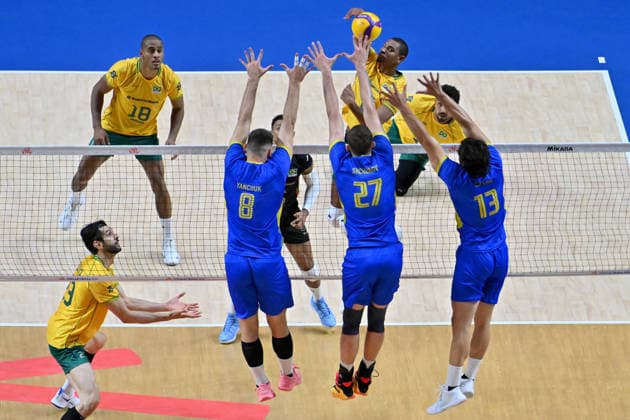 LJUBLJANA, SLOVENIA - JUNE 24: During the FIVB Men s Volleyball Nations League match between Ukraine and Brazil at Arena Stozice, Ljubljana on June 24, 2026 in Ljubljana, Slovenia. (Photo by Igor Kupljenik Sports Press Photo).  Copyright: xIgorxKupljenikx xSPPx Sportspressphoto_SPR175129