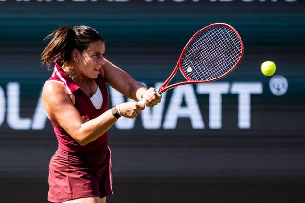 BAD HOMBURG, GERMANY - JUNE 24: Emma Navarro (USA) during the Bad Homburg Open powered by Solarwatt Singles match between Iga Swiatek (POL) vs Emma Navarro (USA) at Kurpark Bad Homburg on June 24, 2026 in Bad Homburg, Germany. Hessen Germany Copyright: xSteffiexWunderlx
