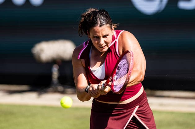 BAD HOMBURG, GERMANY - JUNE 24: Emma Navarro (USA) during the Bad Homburg Open powered by Solarwatt Singles match between Iga Swiatek (POL) vs Emma Navarro (USA) at Kurpark Bad Homburg on June 24, 2026 in Bad Homburg, Germany. Hessen Germany Copyright: xSteffiexWunderlx