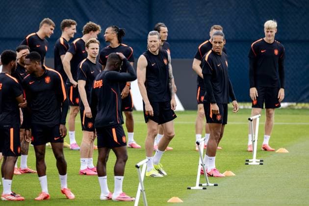 KANSAS CITY - The players during a training session of the Dutch national team, Nationalteam at the KC Current Training Facility, on June 24, 2026, in Kansas City. The Dutch team is preparing for the match against Tunisia during the FIFA World Cup, WM, Weltmeisterschaft, Fussball ROBIN VAN LONKHUIJSEN ANP xVIxANPxSportx xxANPxIVx 561857474 originalFilename: 561857474.jpg