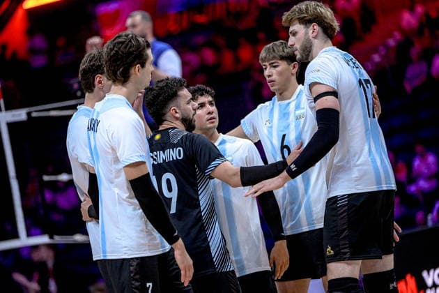 GLIWICE 24.06.2026 MECZ SIATKARSKA LIGA NARODOW 2026 PILKA SIATKOWA --- FIVB VOLLEYBALL NATIONS LEAGUE MATCH: ARGENTYNA - NIEMCY --- ARGENTINA - GERMANY N Z REPREZENTACJA ARGENTYNY TEAM ARGENTINA GFRANCO MASSIMINO MATIAS SANCHEZ ALFREDO GERMAN GOMEZ LUCIANO VICENTIN FOT.PAWEL PIOTROWSKI 400MM.PL NEWSPIX.PL --- newspix.pl 