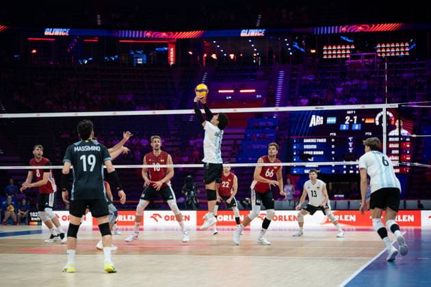 GLIWICE 24.06.2026 SIATKOWKA LIGA NARODOW MEZCZYZN MECZ ARGENTYNA NIEMCY --- VNL FIVB MENS VOLLEYBALL NATIONS LEAGUE MATCH ARGENTINA VS GERMANY NZ ARGENTYNA - NIEMCY FOT. MARCIN GOLBA NEWSPIX.PL NEWSPIX.PL --- newspix.pl 