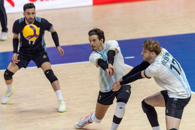 Argentina vs Germany - 2026 Men s Volleyball Nations League - Gliwice -Day1 Luciano Palonsky, Luciano Vicentin during the 2026 Men s Volleyball Nations League match between Argentina and Germany in Gliwice, Poland, on June 24, 2026. NO SALES POLAND Gliwice Poland  Copyright: xAndrzejxIwanczukx originalFilename:iwanczuk-argentin260624_npLQE.jpg