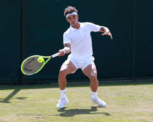 Moez Echargui (TUN), Herren Einzel, Men s Singles, Qualifikation, Wimbledon Tennis - Wimbledon 2026 - Grand Slam ITF ATP, Tennis Herren WTA, Tennis Damen - AELTC - London - - Great Britain - 24 June 2026. *** Moez Echargui TUN, Men s Singles, Qualifying, Wimbledon Tennis, Wimbledon 2026, Grand Slam, ITF, ATP, WTA, AELTC, London, Great Britain, June 24, 2026 Copyright: xJuergenxHasenkopfx