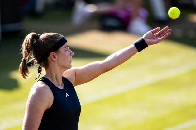 BAD HOMBURG, GERMANY - JUNE 24: Karolina Muchova (CZE) during the Bad Homburg Open powered by Solarwatt Singles match between Karolina Muchova (CZE) vs Irina-Camelia Begu (ROU) at Kurpark Bad Homburg on June 24, 2026 in Bad Homburg, Germany. Hessen Germany Copyright: xSteffiexWunderlx