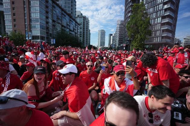 Football, 2026 FIFA World Cup, Switzerland v Canada, march by Canadian fans