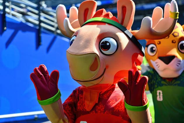 June 24, 2026: FIFA Canada mascot Maple the Moose before the FIFA World Cup, WM, Weltmeisterschaft, Fussball match between Bosnia - Herzegovina and Qatar in Seattle, WA. CSM FIFA World Cup 2026: JUN 24 Bosnia - Herzegovina Vs Qatar  - ZUMAc04_ 20260624_zma_c04_002 Copyright: xStevexFaberx