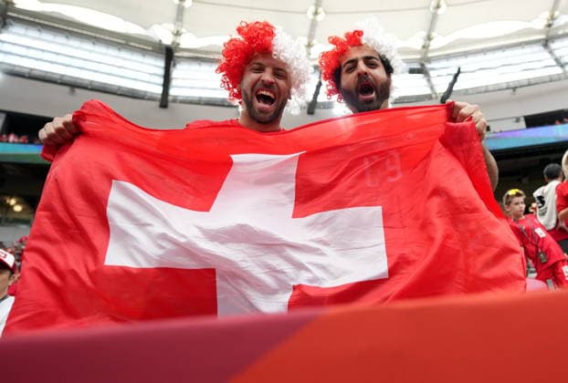 FIFA World Cup, WM, Weltmeisterschaft, Fussball 2026 - Group B - Switzerland vs Canada Supporters of Switzerland prior to the FIFA World Cup 2026 group stage match Switzerland against Canada, in Vancouver, Canada, 24 June 2026. VANCOUVER Canada  Copyright: xBOBxFRIDx