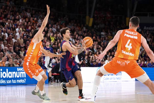 June 24, 2026, Barcelona, Barcelona, Spain: Nico Laprovittola of FC Barcelona, Barca in action during the Spanish League, Liga ACB Endesa, basketball Final Game 4 match played between FC Barcelona and Valencia Basket at Palau Blaugrana on June 24, 2026 in Barcelona, Spain. Barcelona Spain - ZUMAa181 20260624_zaa_a181_027 Copyright: xJavierxBorregox
