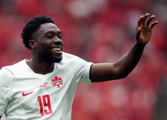 FIFA World Cup, WM, Weltmeisterschaft, Fussball 2026 - Group B - Switzerland vs Canada Alphonso Davies of Canada during the FIFA World Cup 2026 group stage match Switzerland against Canada, in Vancouver, Canada, 24 June 2026. VANCOUVER Canada  Copyright: xBOBxFRIDx