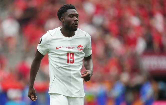 FIFA World Cup, WM, Weltmeisterschaft, Fussball 2026 - Group B - Switzerland vs Canada Alphonso Davies of Canada during the FIFA World Cup 2026 group stage match Switzerland against Canada, in Vancouver, Canada, 24 June 2026. VANCOUVER Canada  Copyright: xBOBxFRIDx