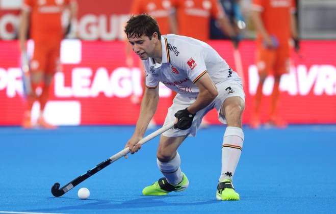 Belgium s Thibeau Stockbroekx pictured in action during a hockey game between Belgian national team, Nationalteam Red Lions and Netherlands, Wednesday 24 June 2026 in Wavre, match 13 16 in the group stage of the men s FIH Pro League competition. VIRGINIExLEFOUR  x179161328x