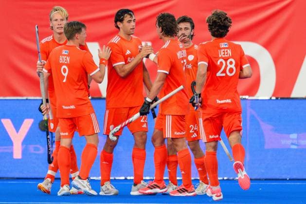 WAVER, 24-06-2026, Belfius Hockey Arena, FIH Hockey Pro League Men, Season 2025-2026. Pepijn van der Heijden scores and celebrates during the game Belgium - Netherlands (1st match). Belgium - Netherlands (1st match)  x204618048x Copyright: