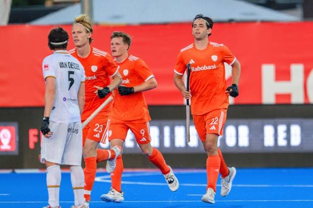 WAVER, 24-06-2026, Belfius Hockey Arena, FIH Hockey Pro League Men, Season 2025-2026. Pepijn van der Heijden scores and celebrates during the game Belgium - Netherlands (1st match). Belgium - Netherlands (1st match)  x204618054x Copyright: