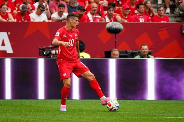 Kanada: Fußball FIFA Weltmeisterschaft 2026 Gruppenphase Schweiz vs Kanada BC Place Stadium (Vancouver, British Columbia): Granit Xhaka (Schweiz, 10) *** Canada Soccer 2026 FIFA World Cup Group Stage Switzerland vs. Canada BC Place Stadium Vancouver, British Columbia Granit Xhaka Switzerland, 10 Copyright: xJOERANxSTEINSIEKx
