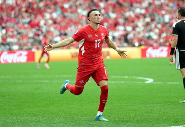FIFA World Cup, WM, Weltmeisterschaft, Fussball 2026 - Group B - Switzerland vs Canada Ruben Vargas of Switzerland celebrates after scoring the 1-0 during the FIFA World Cup 2026 group stage match Switzerland against Canada, in Vancouver, Canada, 24 June 2026. VANCOUVER Canada  Copyright: xBOBxFRIDx