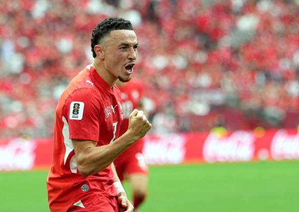 FIFA World Cup, WM, Weltmeisterschaft, Fussball 2026 - Group B - Switzerland vs Canada Ruben Vargas of Switzerland celebrates after scoring the 1-0 during the FIFA World Cup 2026 group stage match Switzerland against Canada, in Vancouver, Canada, 24 June 2026. VANCOUVER Canada  Copyright: xBOBxFRIDx