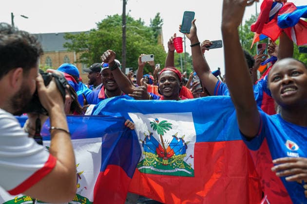 Football, 2026 FIFA World Cup, Morocco v Haiti, Haitian supporters’ march in Atlanta