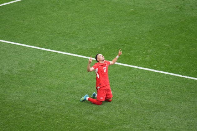 Switzerland v Canada - FIFA World Cup, WM, Weltmeisterschaft, Fussball 2026 - Group B VANCOUVER, CANADA - JUNE 24: Ruben Vargas of Switzerland celebrates after scoring a goal during the 2026 FIFA World Cup Group B match between Switzerland and Canada at BC Place Stadium in Vancouver, Canada, on June 24, 2026. Ercin Erturk Anadolu British Columbia Canada. Editorial use only. Please get in touch for any other usage.  Copyright: x2026xAnadoluxErcinxErturkx