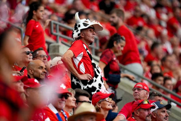 Switzerland v Canada - FIFA World Cup, WM, Weltmeisterschaft, Fussball 2026 - Group B VANCOUVER, CANADA - JUNE 24: Fans are seen during the 2026 FIFA World Cup Group B match between Switzerland and Canada at BC Place Stadium in Vancouver, Canada, on June 24, 2026. Ercin Erturk Anadolu Vancouver Canada. Editorial use only. Please get in touch for any other usage.  Copyright: x2026xAnadoluxErcinxErturkx