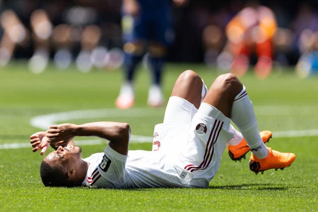 SEATTLE, WA - JUNE 24: Defender Pedro Miguel 2 of Qatar reacts after a missed kick during the FIFA World Cup, WM, Weltmeisterschaft, Fussball 2026 Group B match between Bosnia and Herzegovina and Qatar on June 24, 2026 at Seattle Stadium in Seattle, Washington. (Photo by Henry Rodenburg Icon Sportswire) SOCCER: JUN 24 FIFA World Cup 26 Group B - Bosnia and Herzegovina vs Qatar EDITORIAL USE ONLY Icon260624007