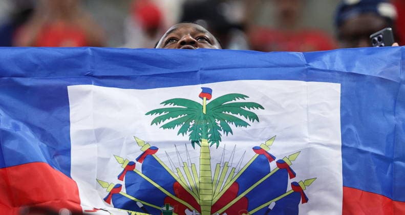 FIFA World Cup, WM, Weltmeisterschaft, Fussball 2026 - Group C - Morocco vs Haiti A fan of Haiti cheers before the FIFA World Cup 2026 group stage match Morocco against Haiti, in Atlanta, Georgia, USA, 24 June 2026. ATLANTA United States  Copyright: xRONALDxWITTEKx